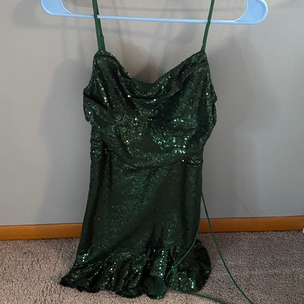 Amazon Green Sequin Midi Dress